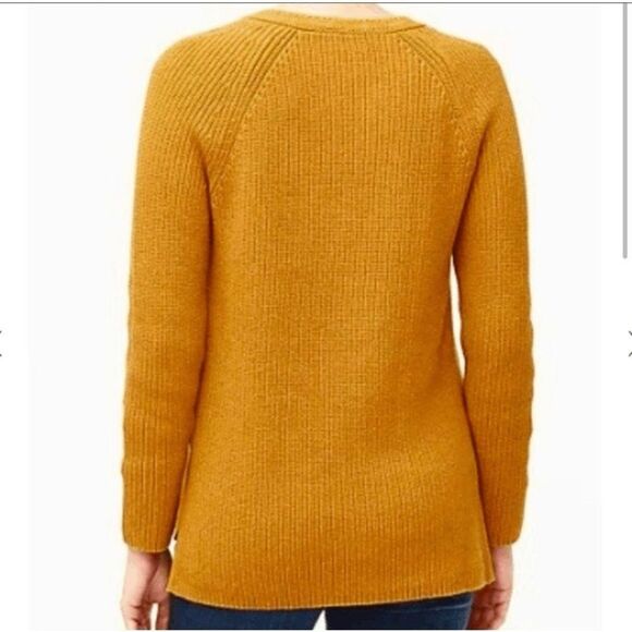 J Crew High Low Hem Cotton V-Neck Cable Knit Tunic Sweater - Picture 7 of 12